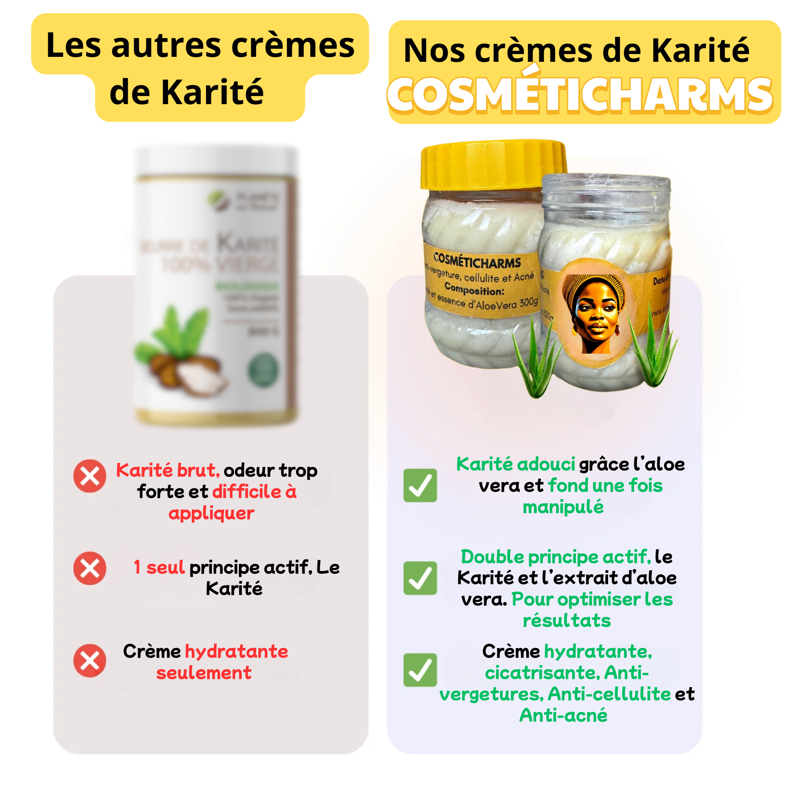 CRÈME DE KARITÉ BIO - ALOE VERA  300g